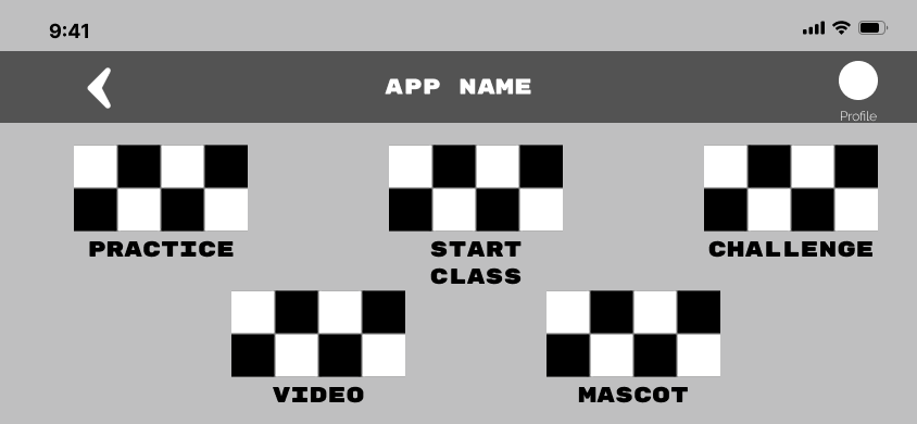 Homepage wireframe