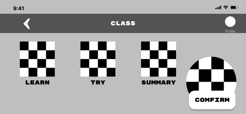 Class Page wireframe